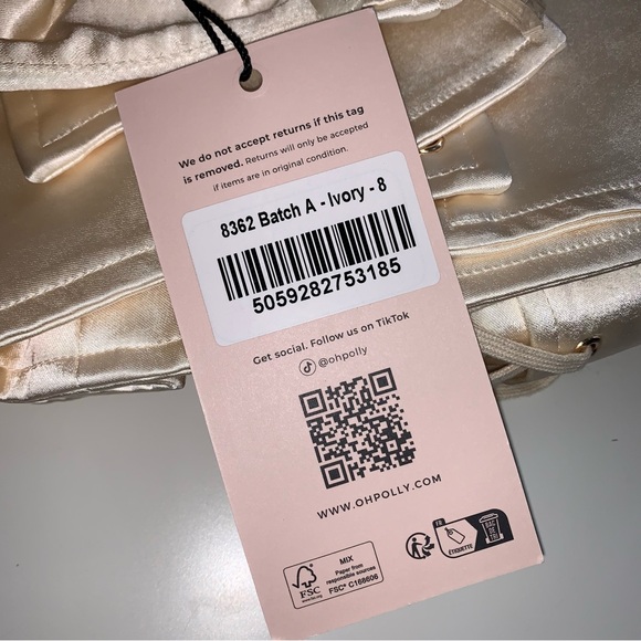 Oh Polly Callidora Lace Up Dress Gown Ivory Size US 4 NWT - Picture 15 of 15